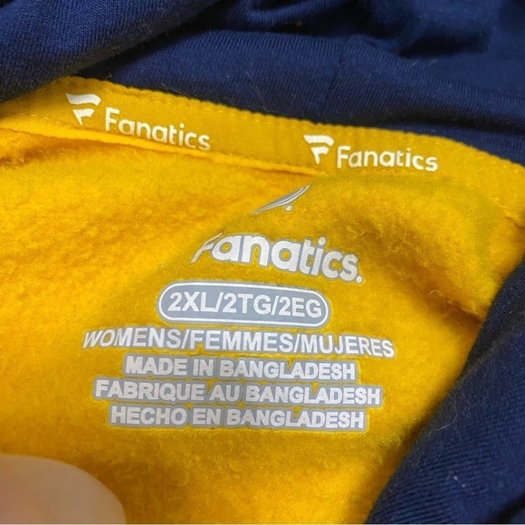 Fanatics NHL Nashville Predators Hockey Yellow Blue Hoodie Sweatshirt Size 2XL - Picture 4 of 6